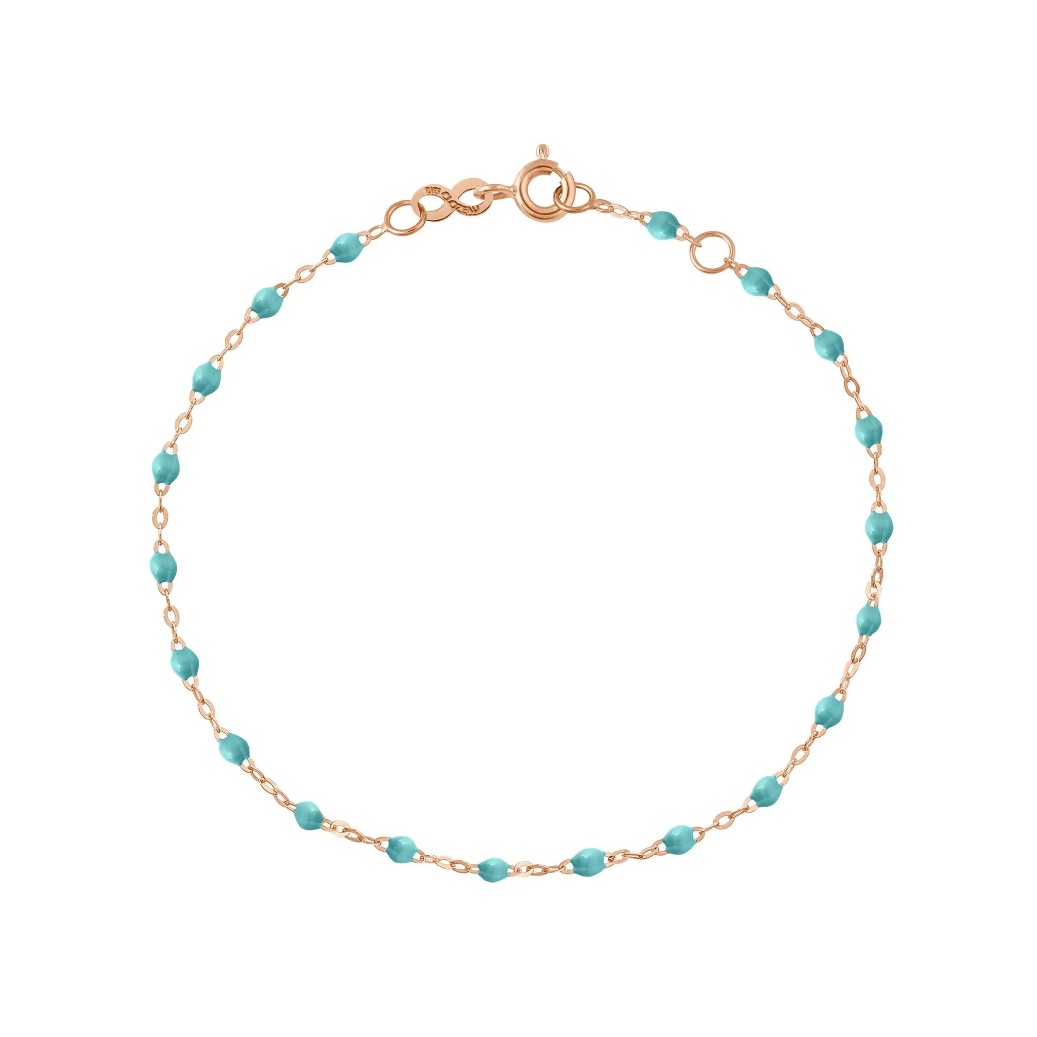 Classic Gigi Turquoise Green Anklet, Rose Gold, 9.4"