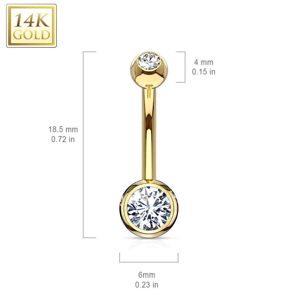 Classique Bezel Set Belly Ring in 14K Yellow Gold