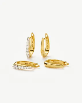 Claw Pave Huggies Earring Set | 18ct Gold Plated Vermeil/Pavé