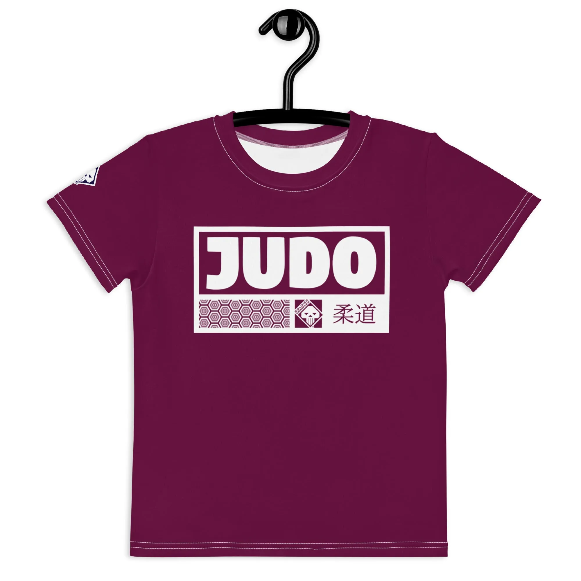 Colorful Confidence: Girl's Short Sleeve Judo Rash Guard - Tyrian Purple