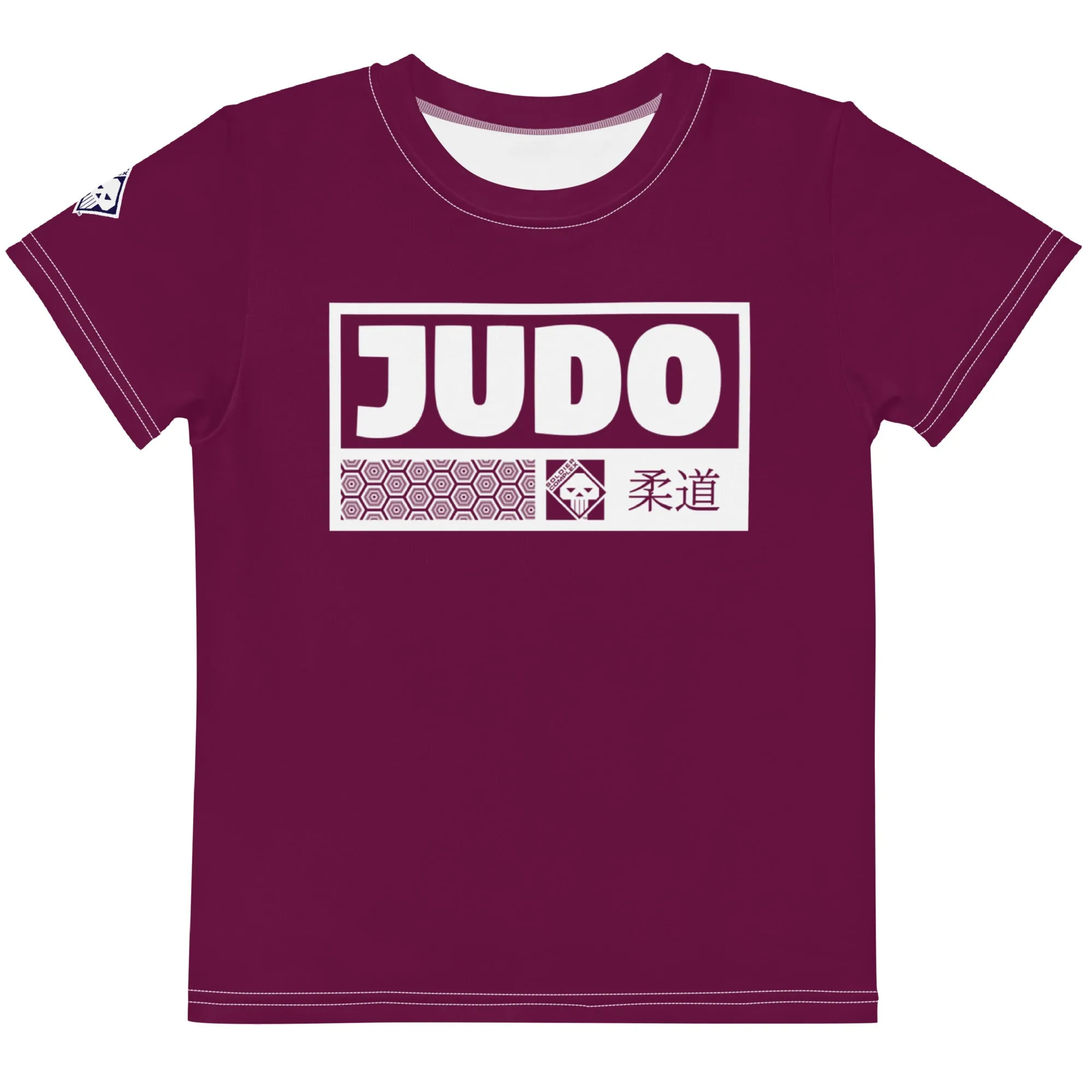 Colorful Confidence: Girl's Short Sleeve Judo Rash Guard - Tyrian Purple