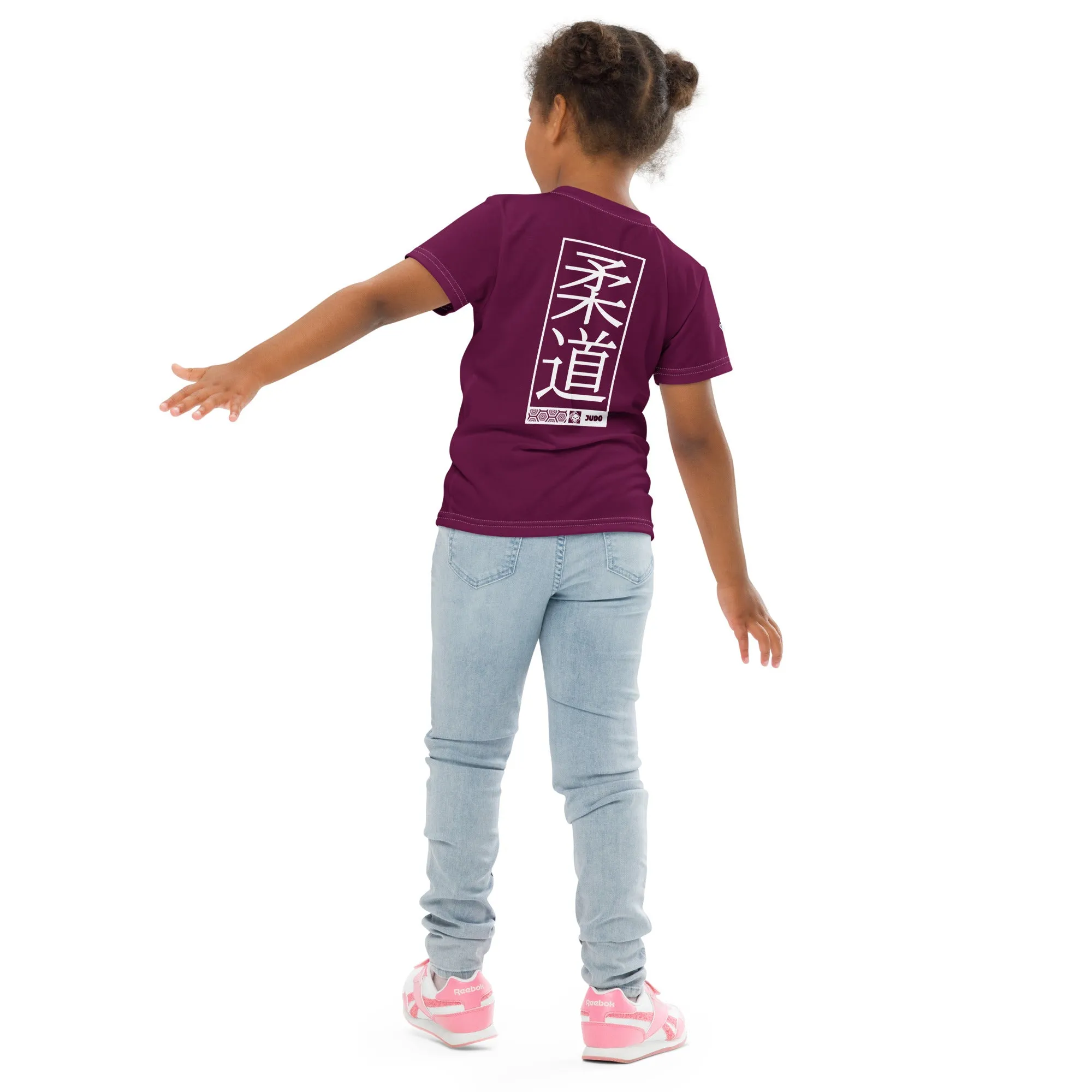 Colorful Confidence: Girl's Short Sleeve Judo Rash Guard - Tyrian Purple