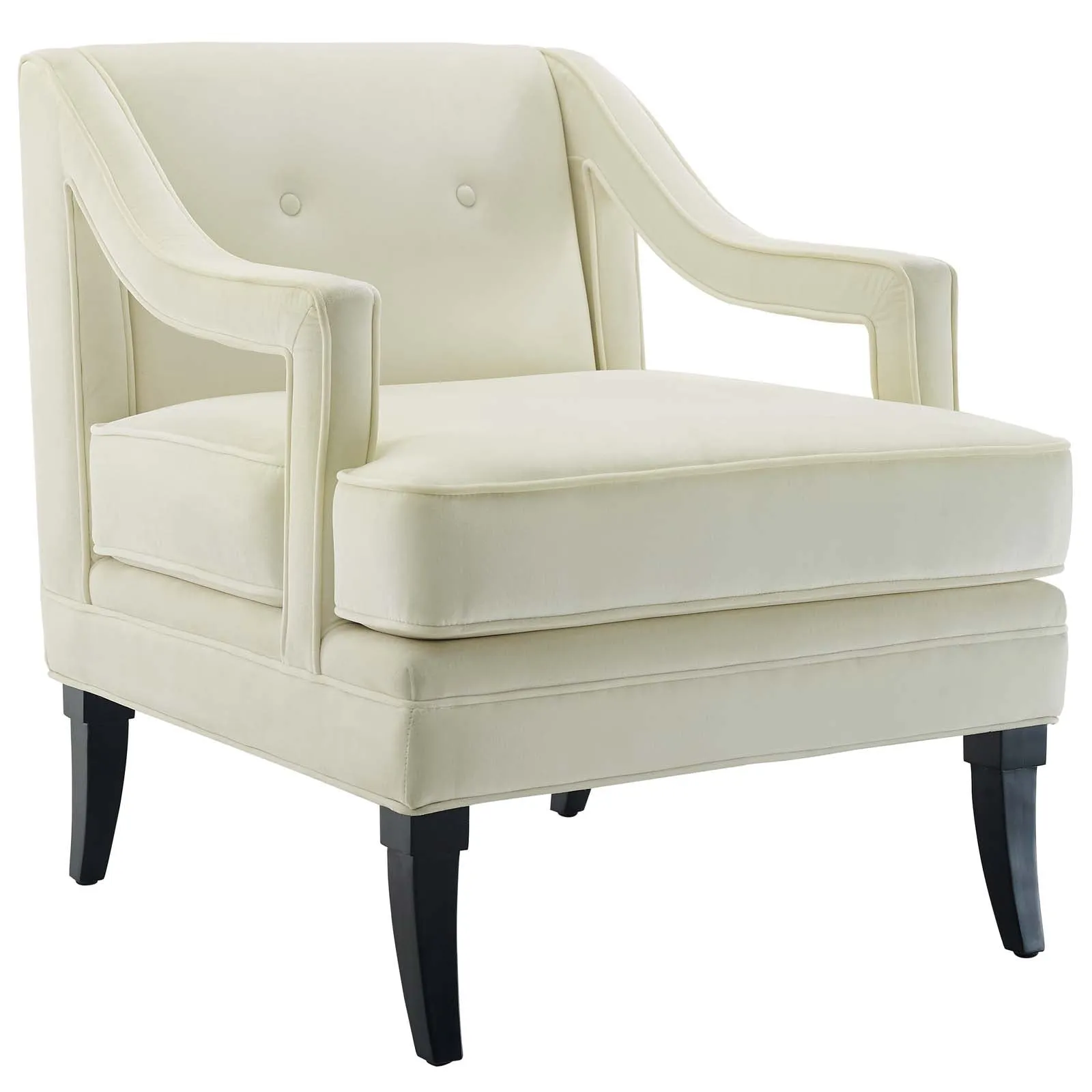 Concur Button Tufted Performance Velvet Armchair