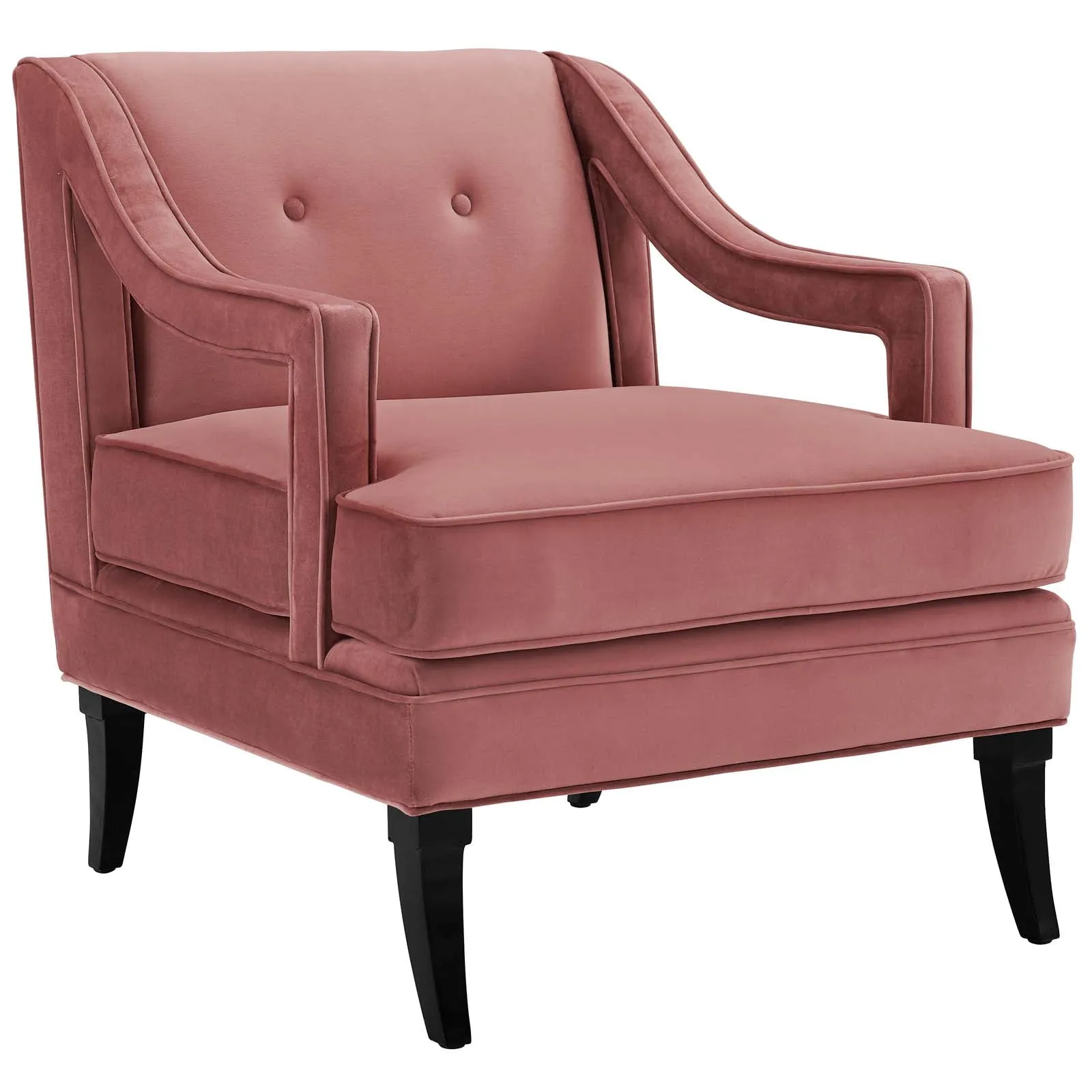 Concur Button Tufted Performance Velvet Armchair