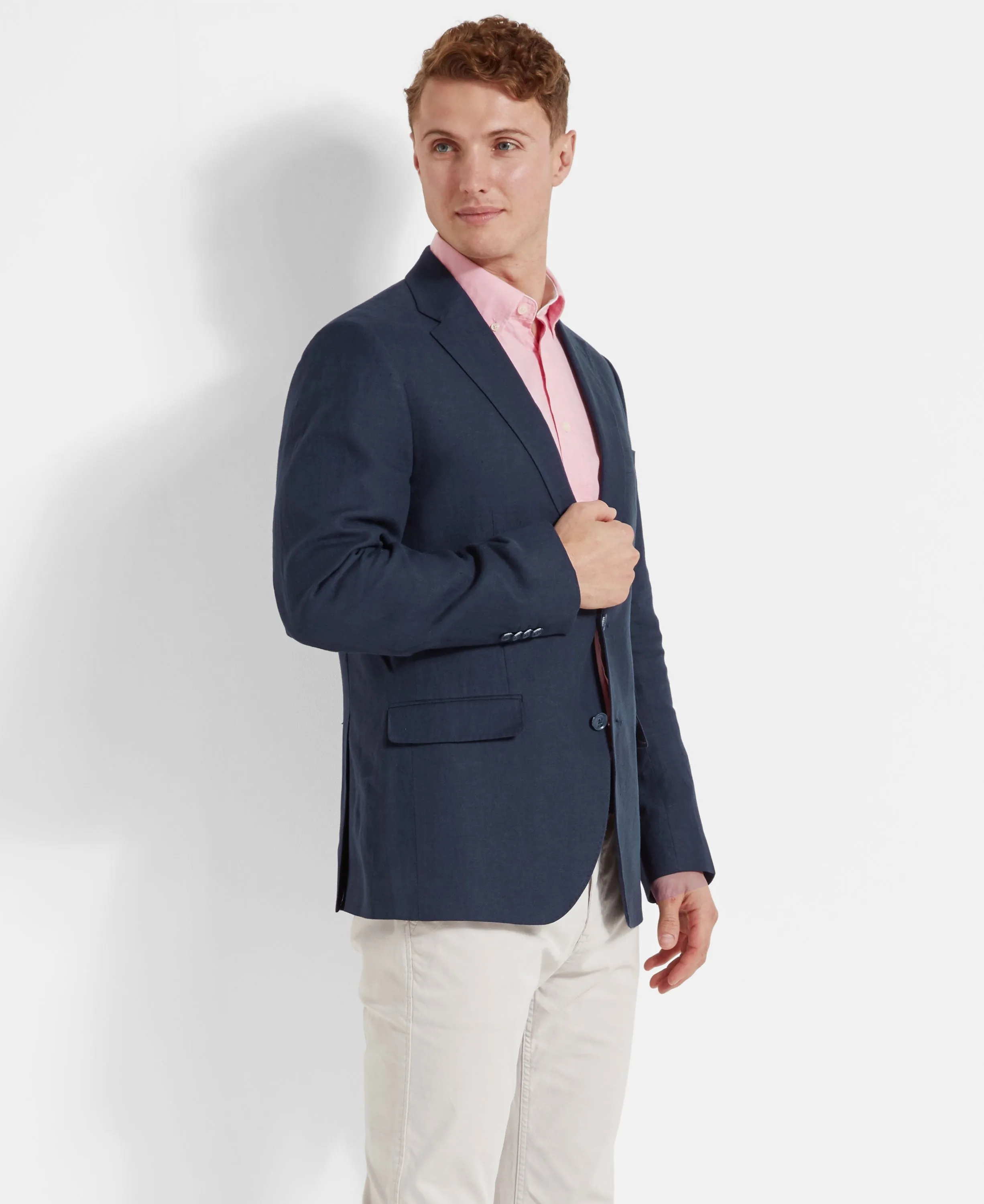 Cowes Linen Jacket - Navy