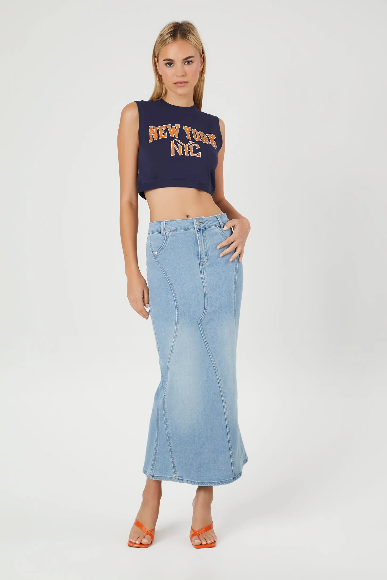 Cropped NYC Graphic Muscle Tee