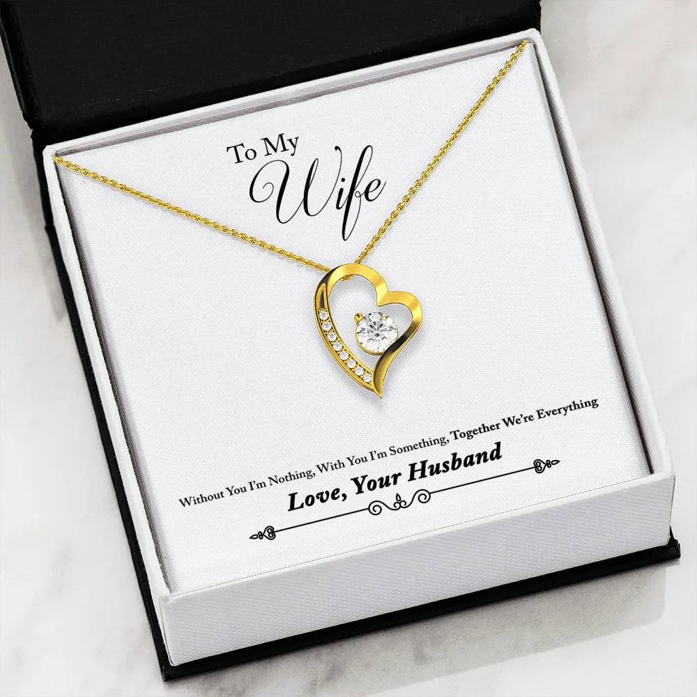 Cubic Zirconia LOVE Necklace With "Together We Are Everything" Message Card -Gifts For Wife