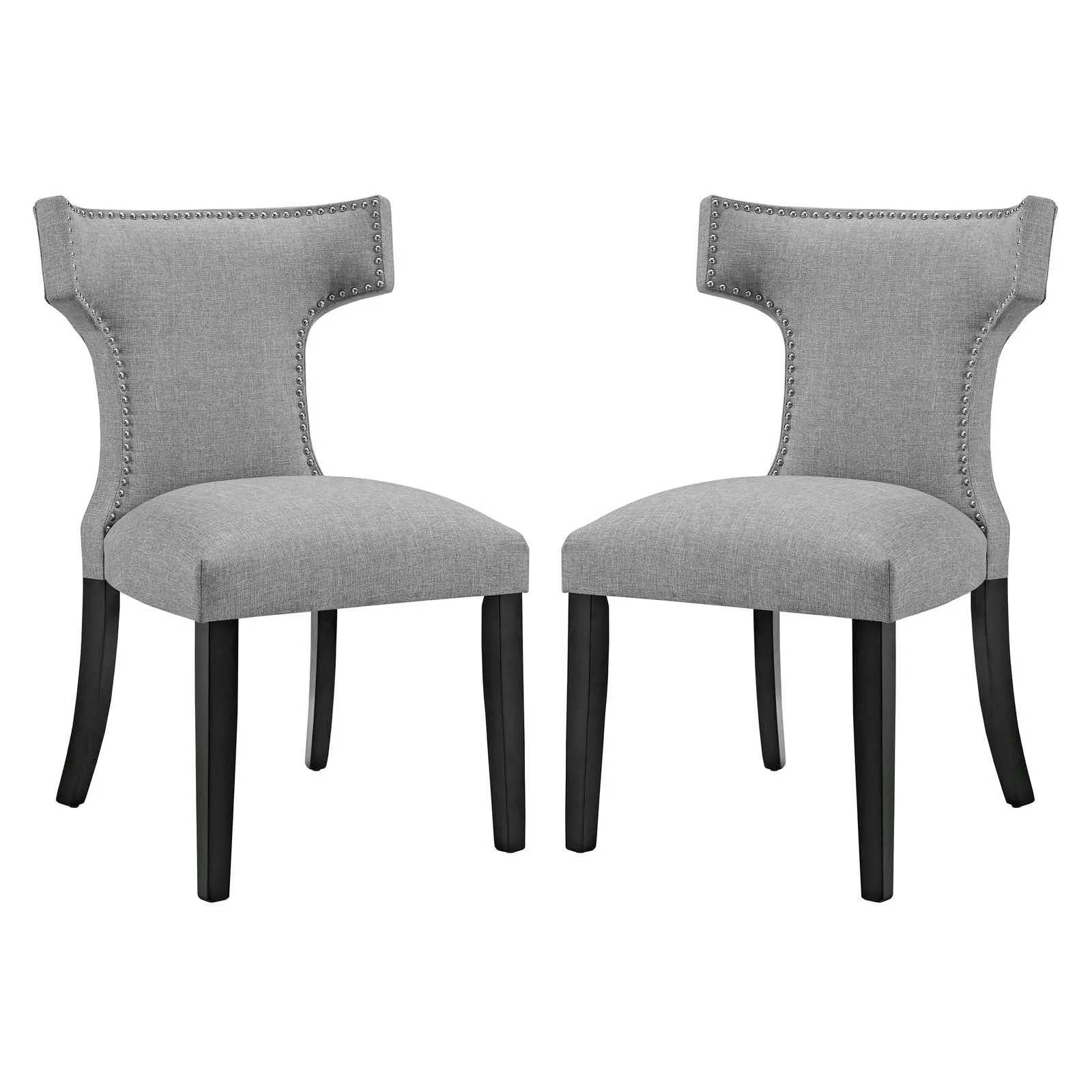 Curve Dining Side Chair Fabric Set of 2