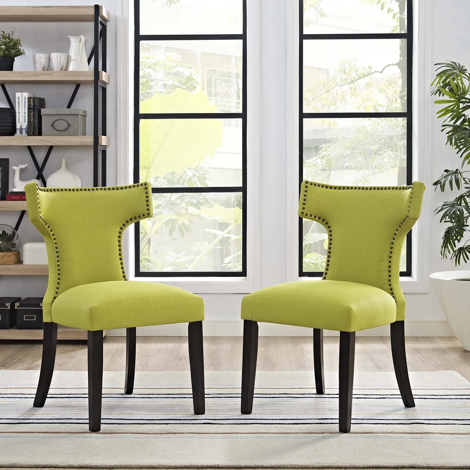 Curve Dining Side Chair Fabric Set of 2