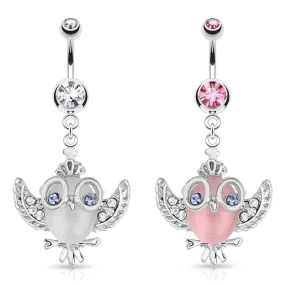 Cute Cats Eye Owl Belly Ring