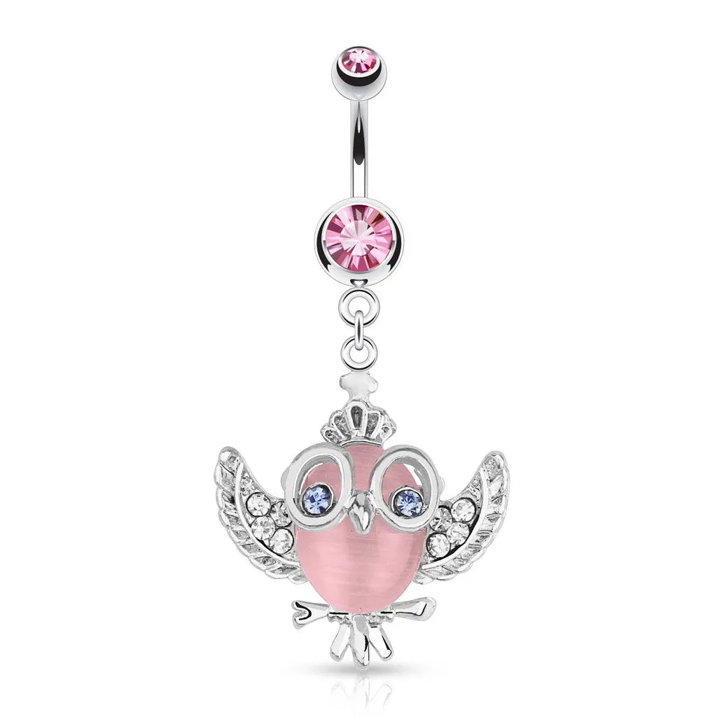 Cute Cats Eye Owl Belly Ring