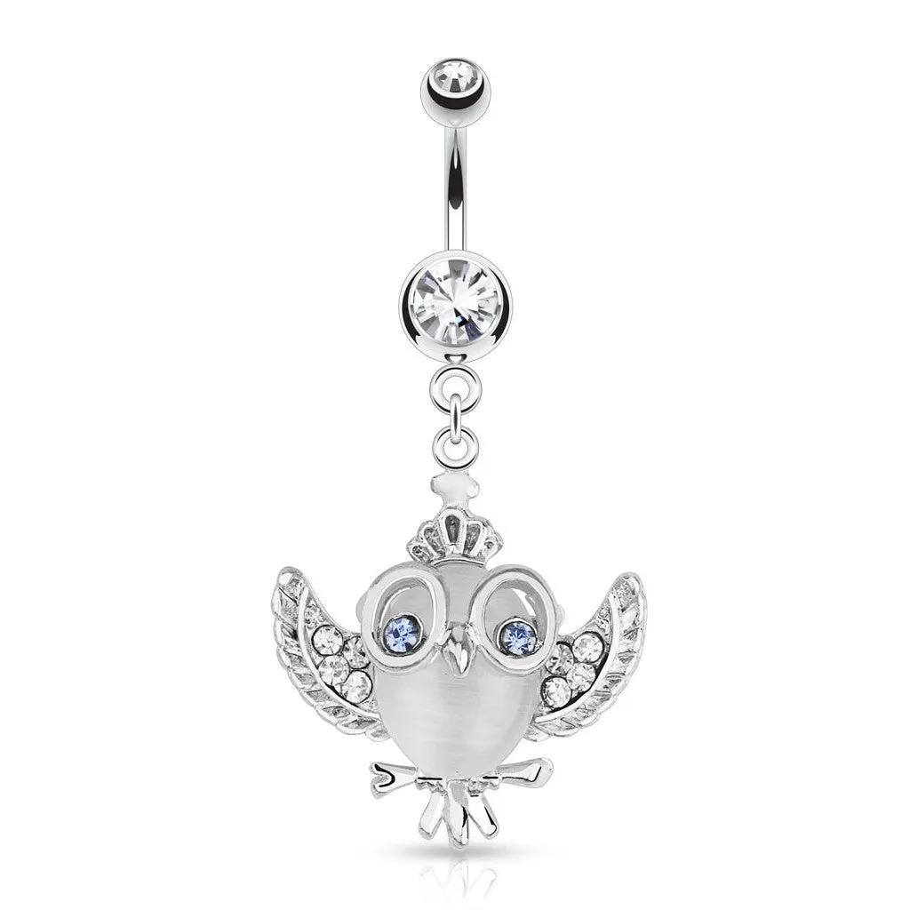 Cute Cats Eye Owl Belly Ring