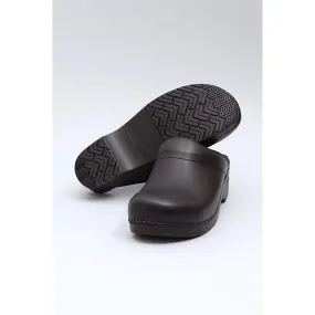 DANSKO Men's Karl Open Back Black Box Leather Clogs