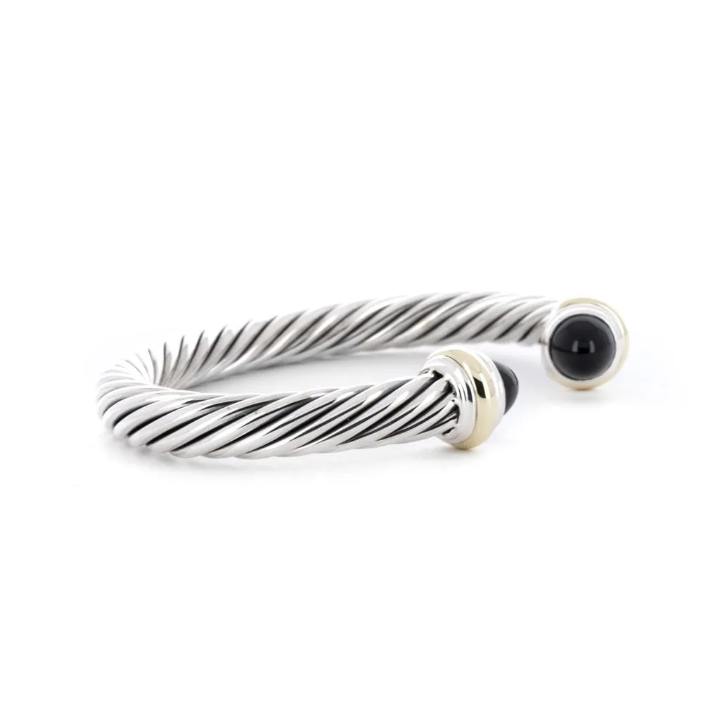 David Yurman Classic Cable Bracelet, Black Onyx, 7mm