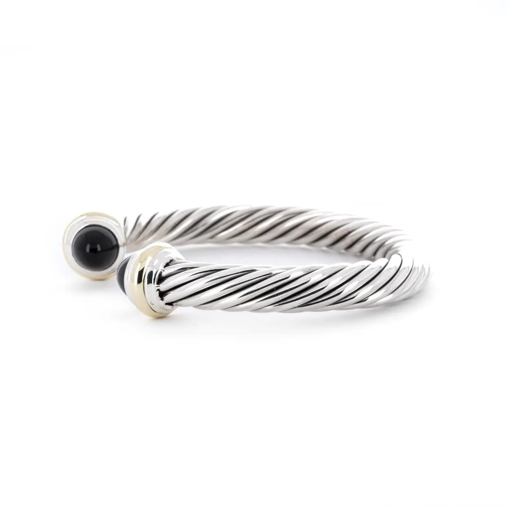 David Yurman Classic Cable Bracelet, Black Onyx, 7mm