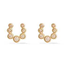 Diamond Bezel Horseshoe Stud Earrings