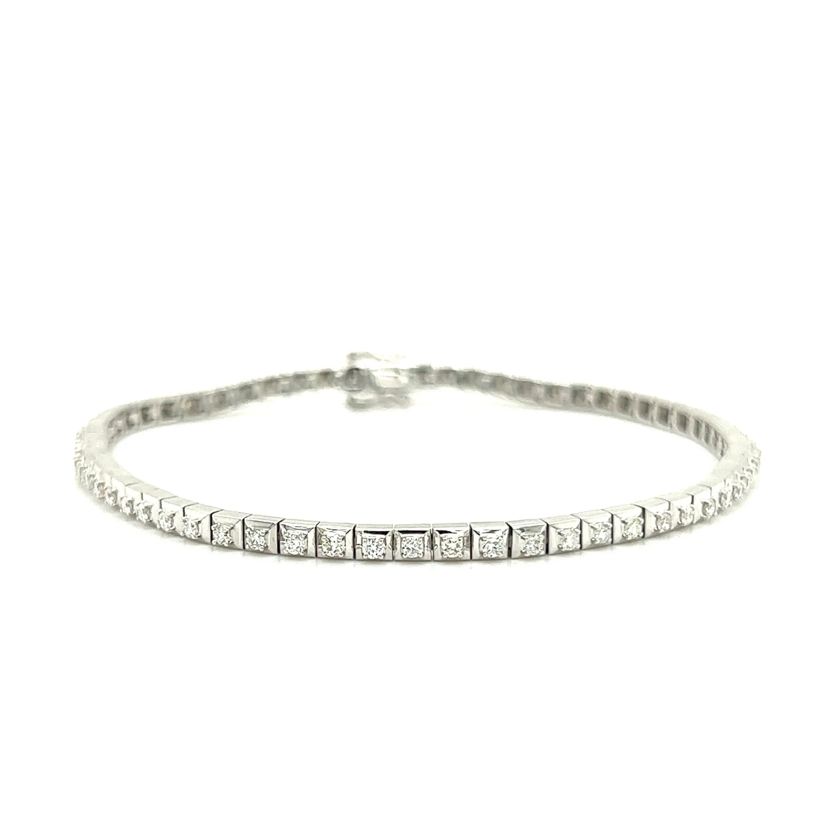 Diamond Link Bracelet with 1.0ctw of Diamonds in 14K White Gold