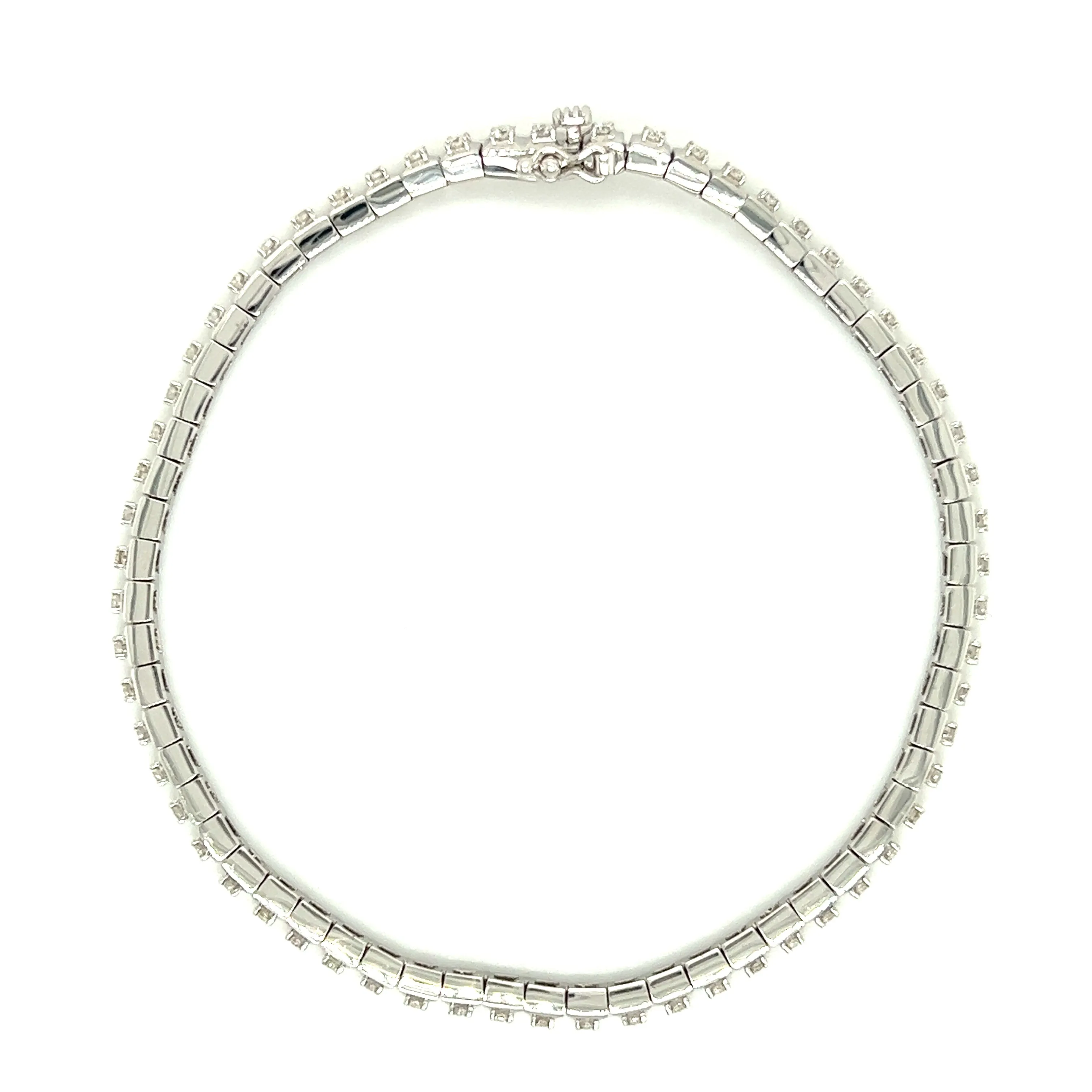 Diamond Link Bracelet with 1.0ctw of Diamonds in 14K White Gold