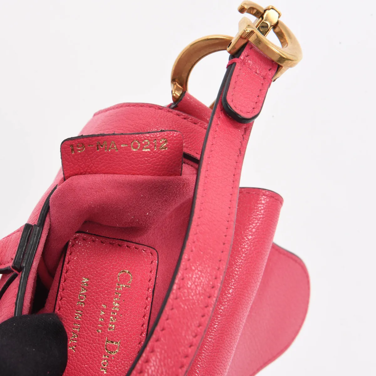 Dior Fuchsia Goatskin Micro Saddle Bag