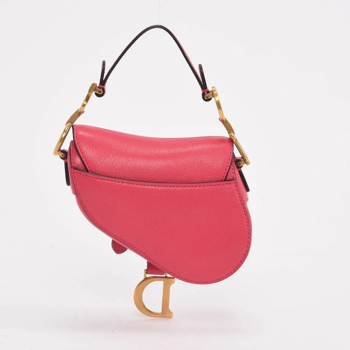 Dior Fuchsia Goatskin Micro Saddle Bag