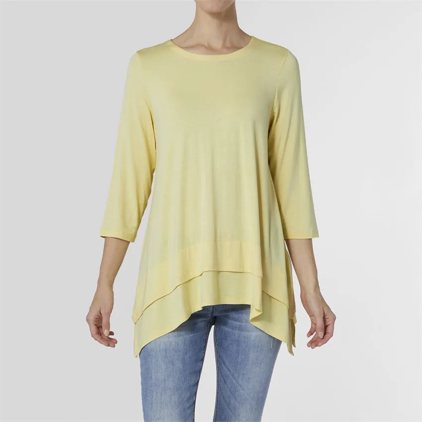 Double Layer Tunic - Pale Yellow - Final Sale