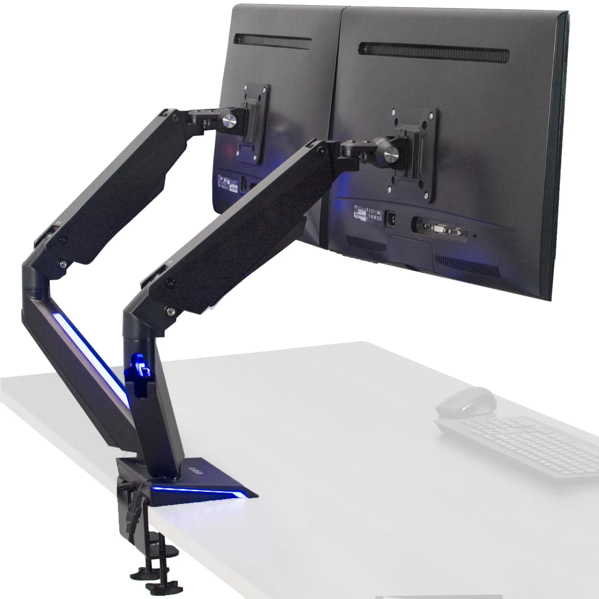 Dual Gaming Monitors Arms Clamp-on Desk Mount Stand