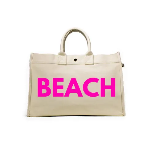 East West Bag: Natural with Neon Pink BEACH NEW