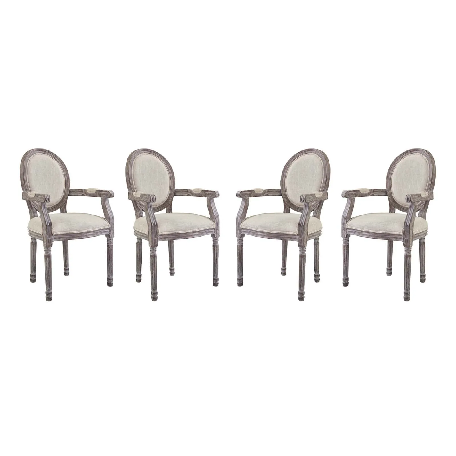 Emanate Dining Armchair Upholstered Fabric Set of 4