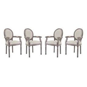 Emanate Dining Armchair Upholstered Fabric Set of 4