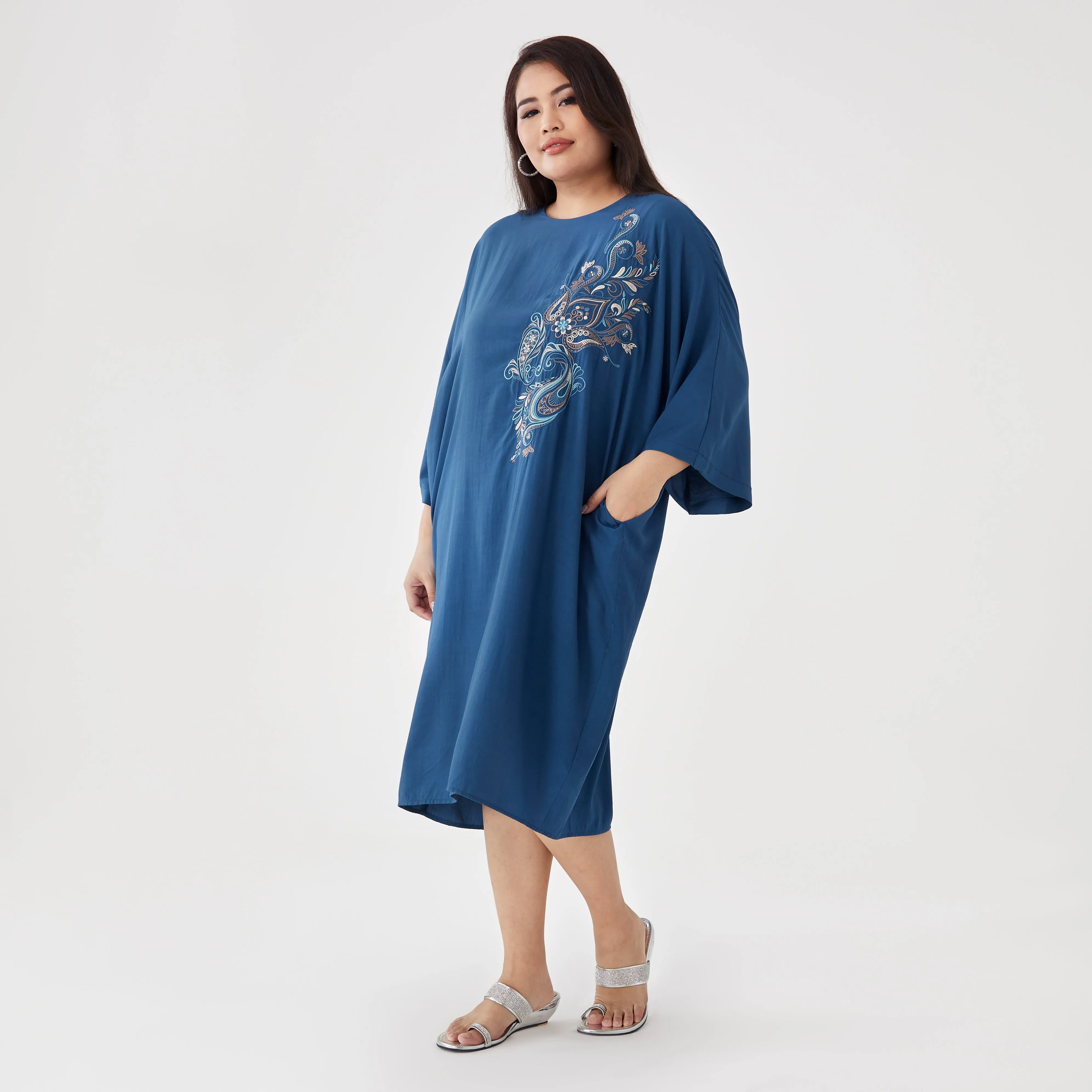 Embroidered Kaftan Dress