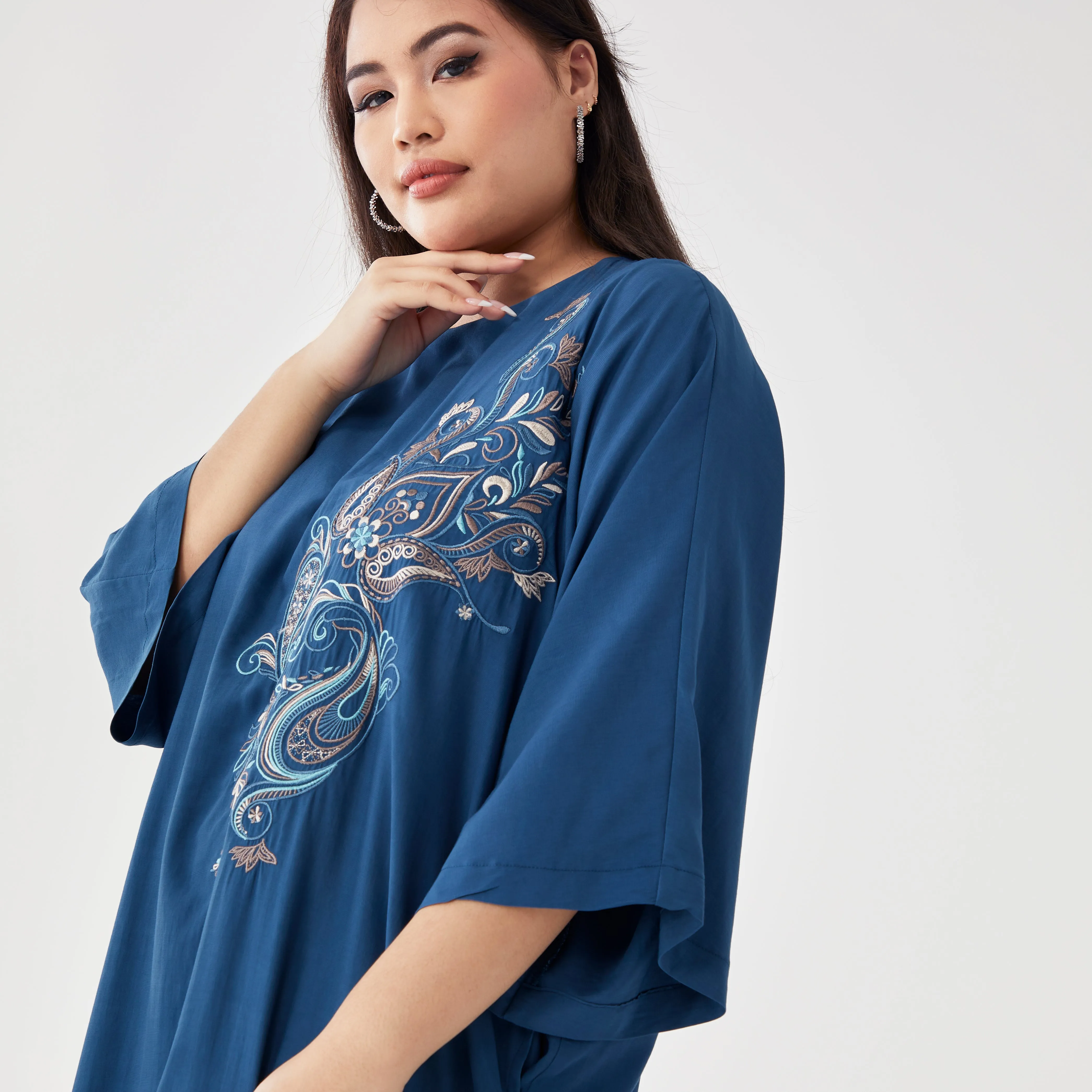 Embroidered Kaftan Dress