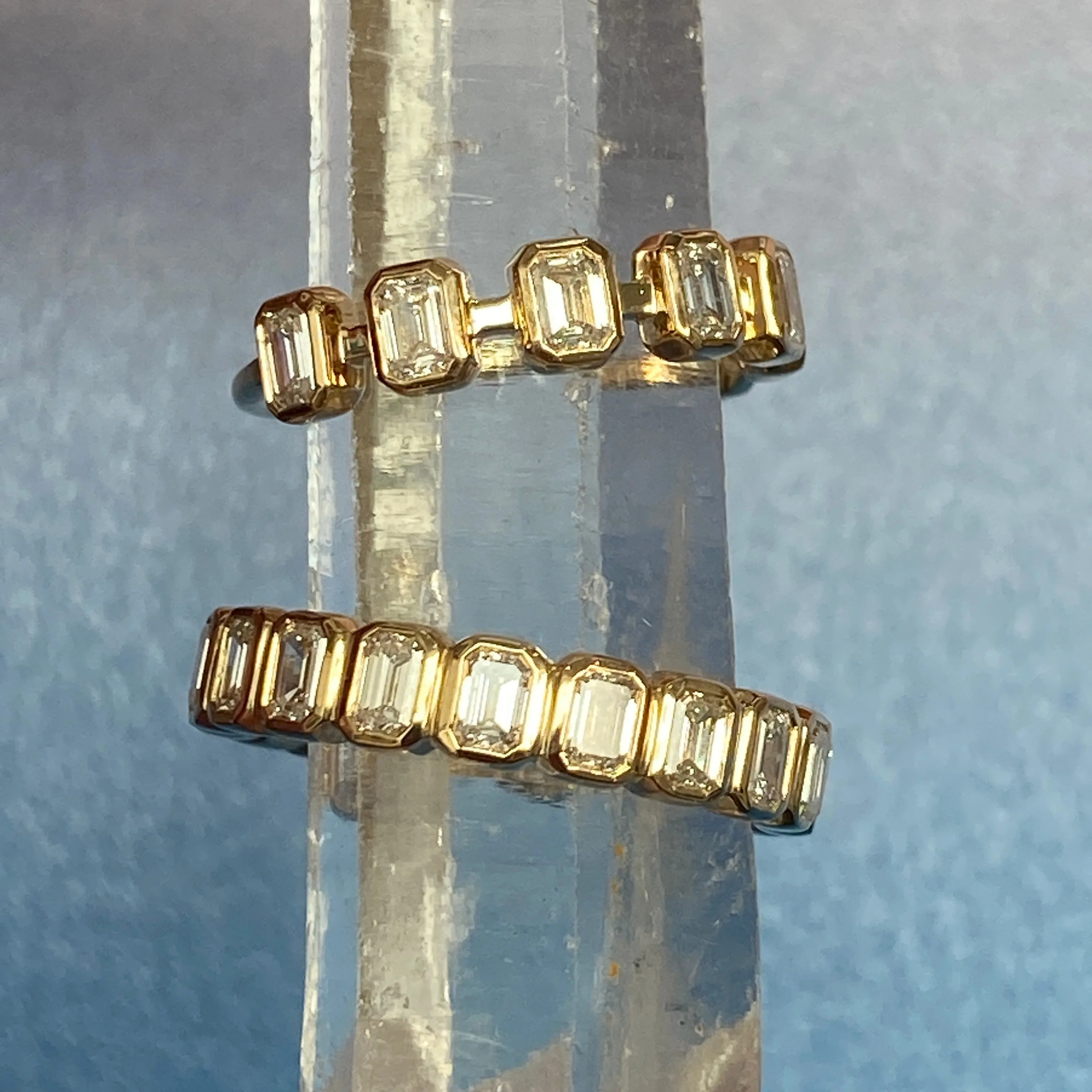 Emerald Cut Diamond Stacking Ring