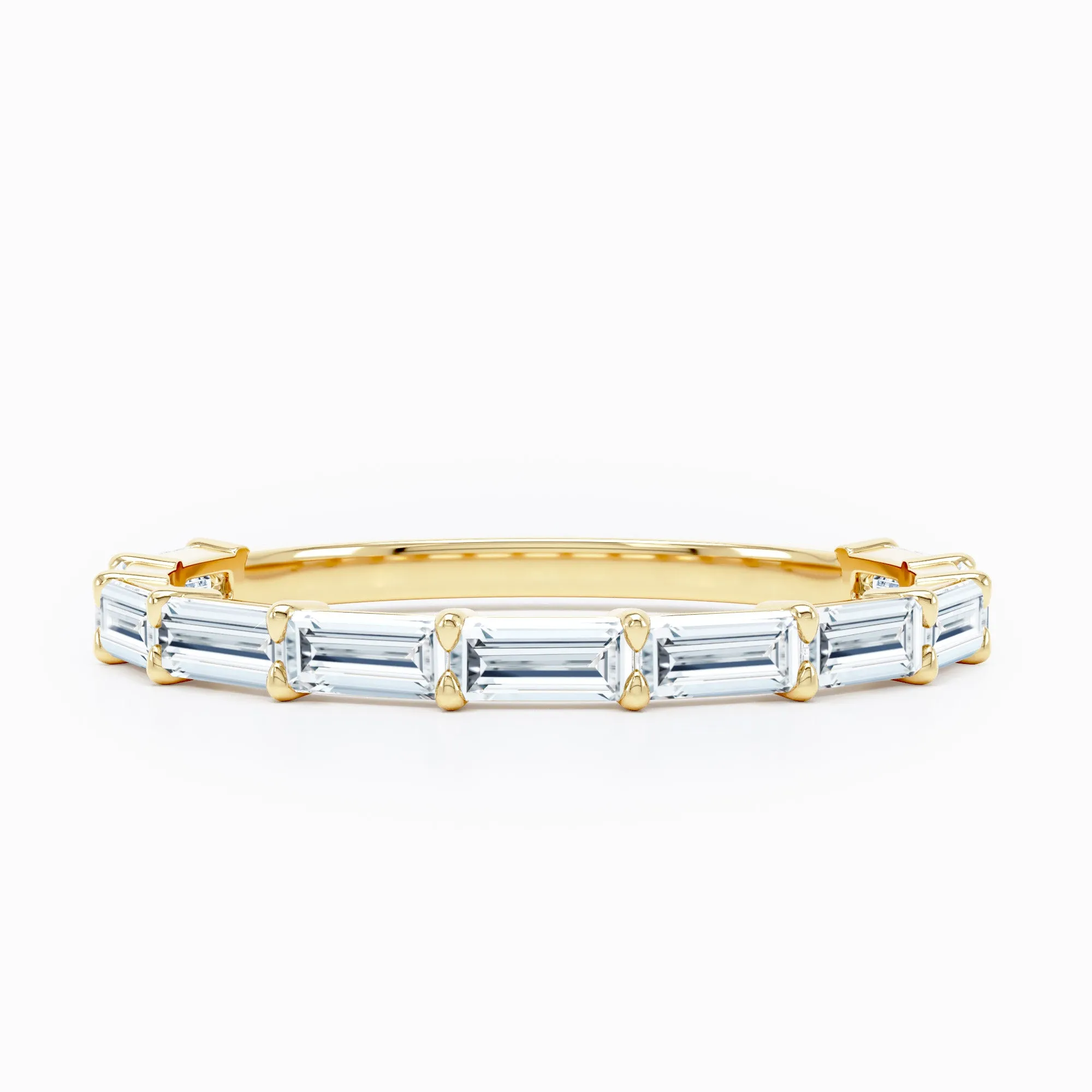 Emerald Cut Stackable Wedding Band