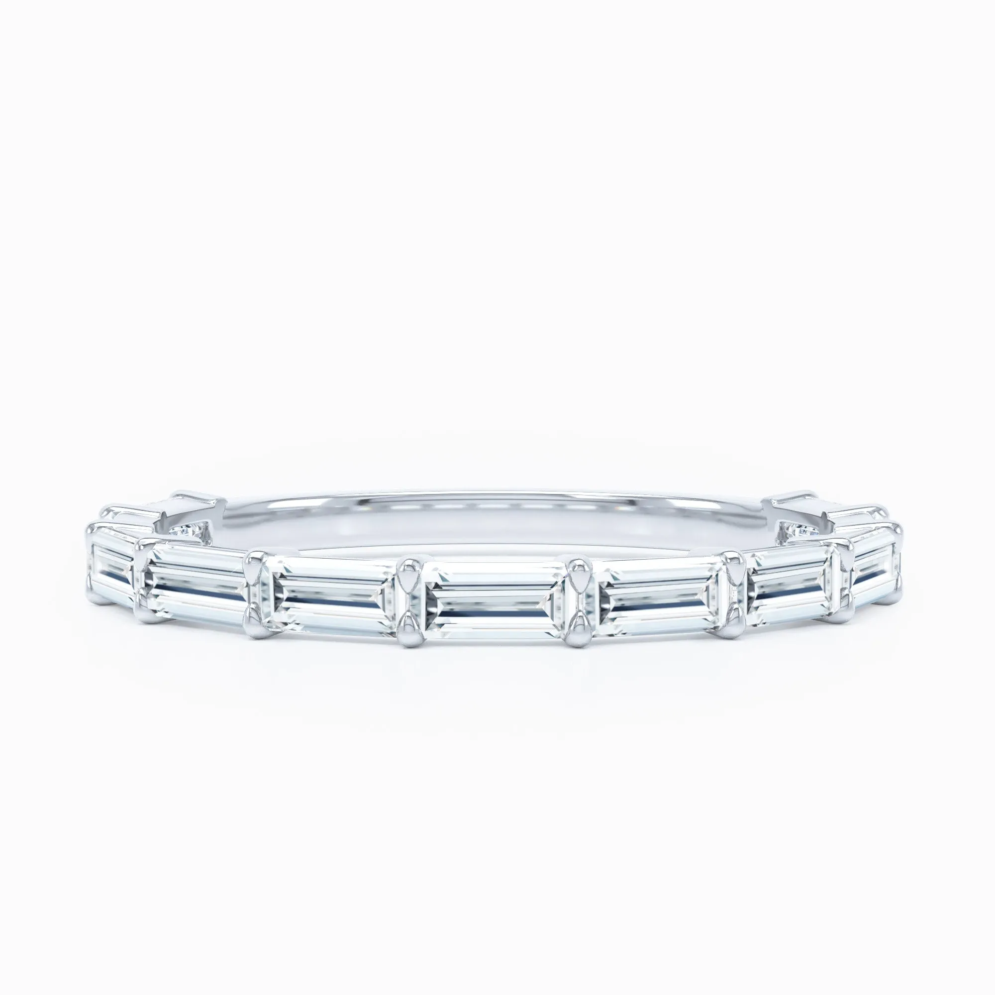 Emerald Cut Stackable Wedding Band