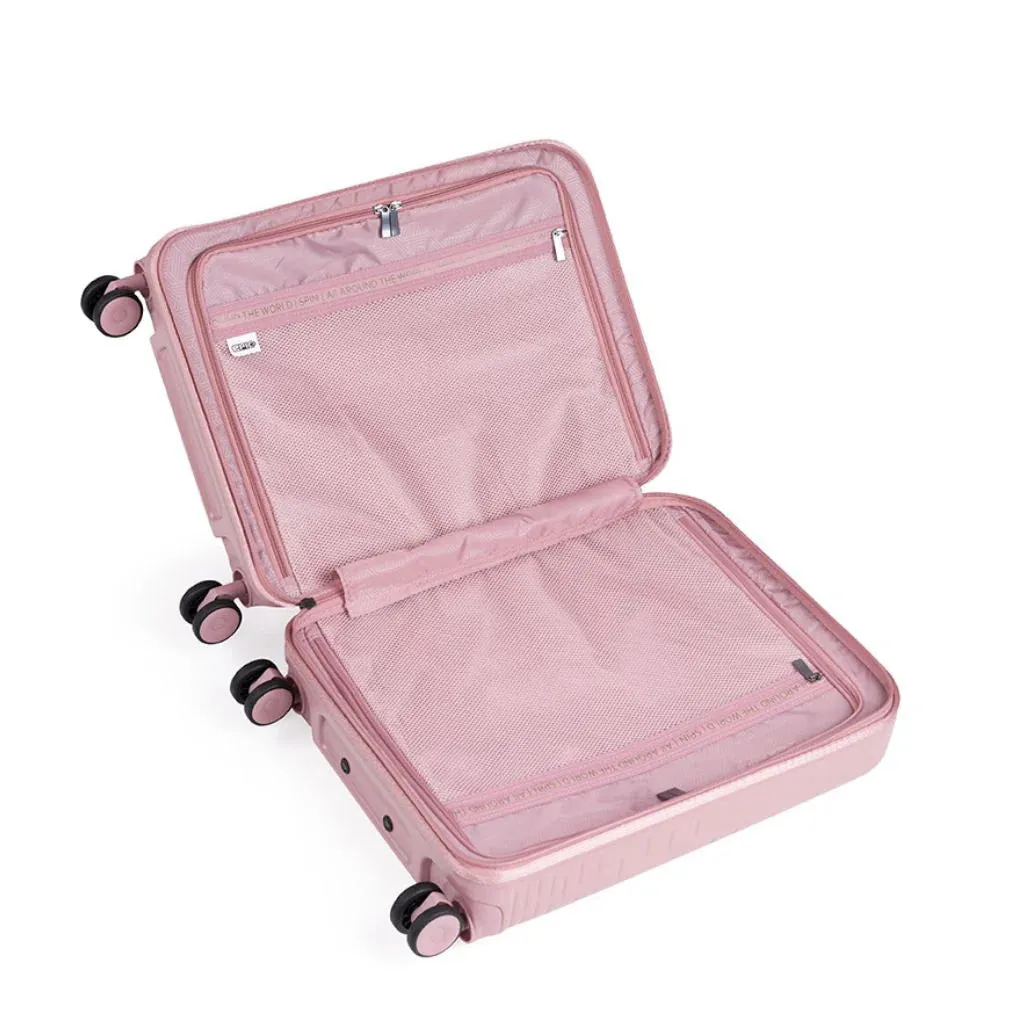 Epic Spin - 3 Piece Hardside Luggage Set - Pink