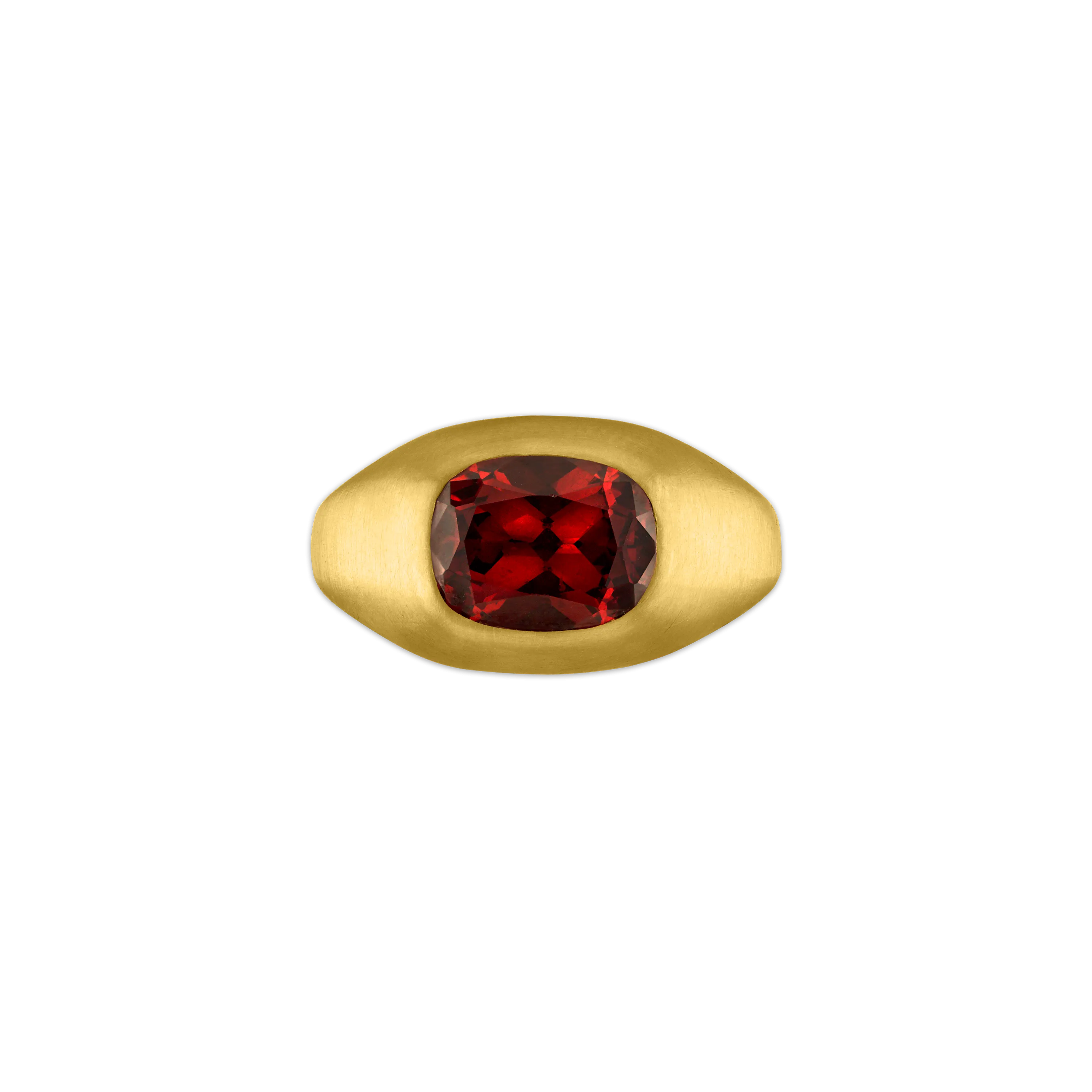 Faceted Spessartite Garnet Cushion Roz Ring