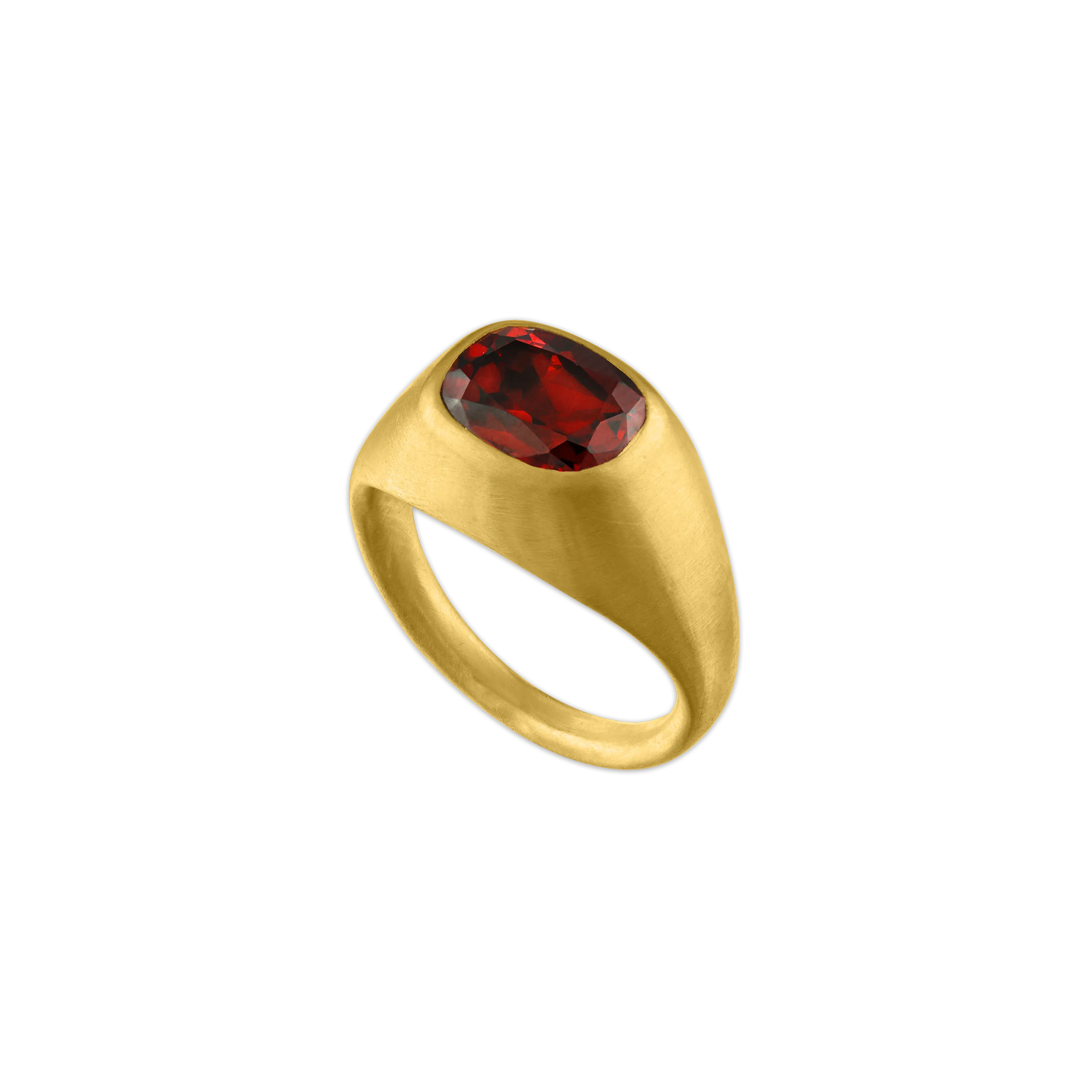 Faceted Spessartite Garnet Cushion Roz Ring