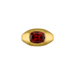 Faceted Spessartite Garnet Cushion Roz Ring