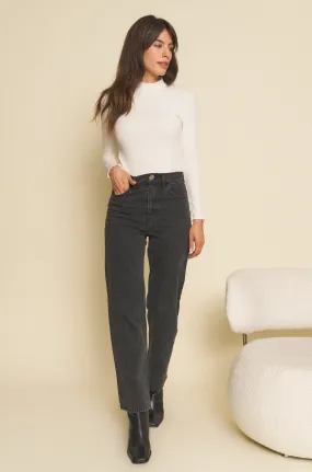 Farrah Pant in Vintage Black Straight Leg