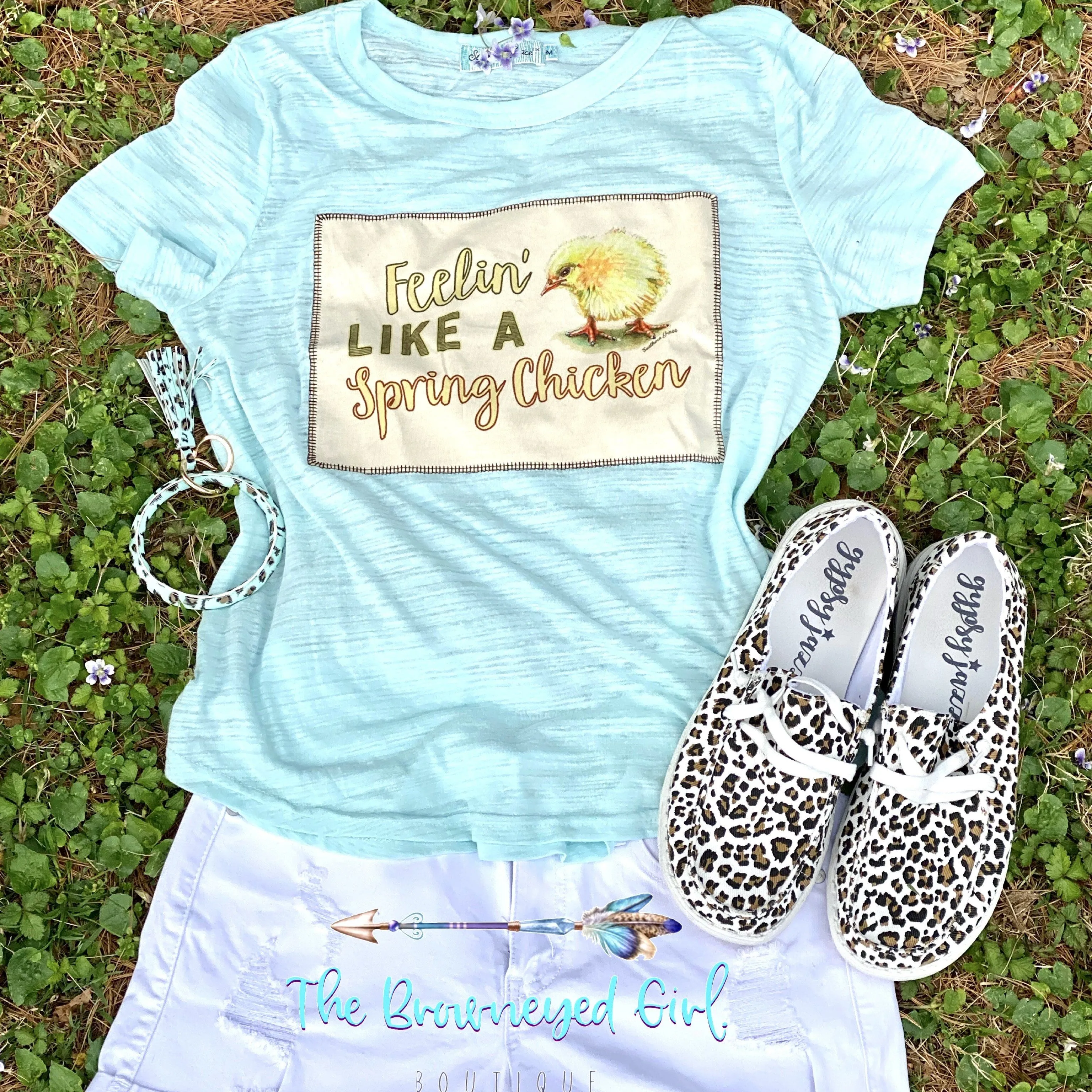 Feel Like A Spring Chicken Heathered Tee