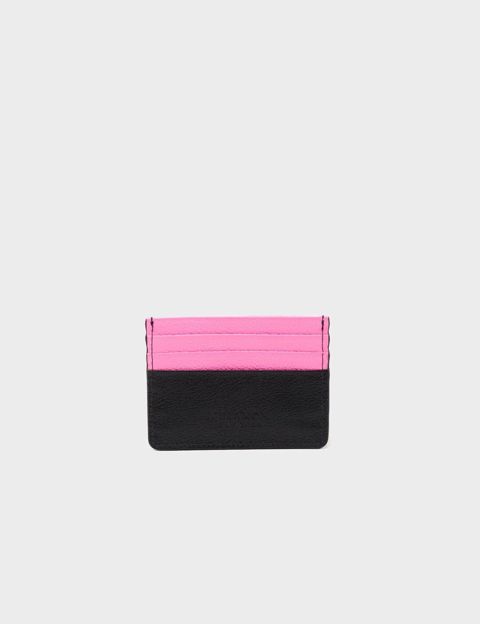 Filium Pink and Black Leather Cardholder - Cloud Applique