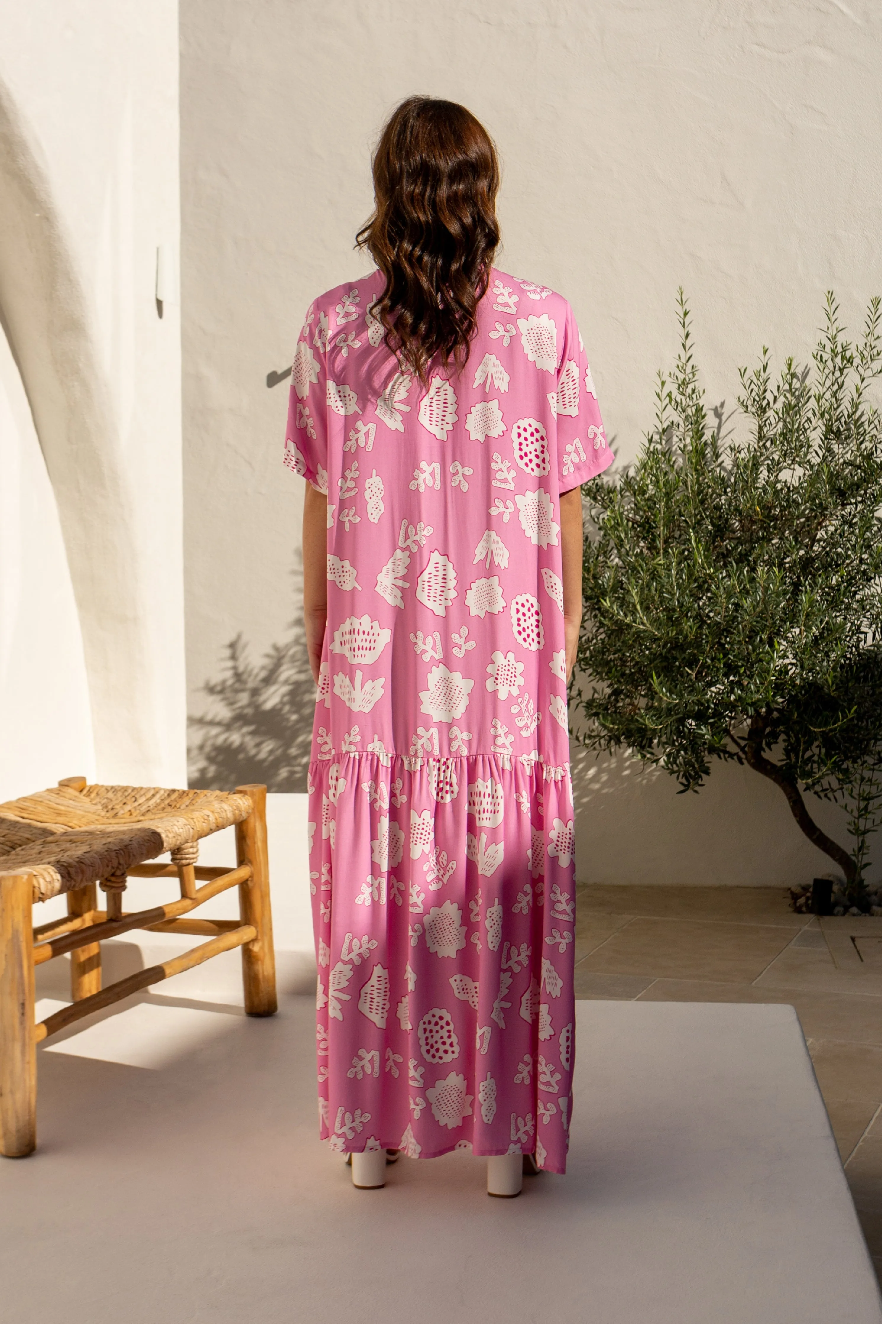 FINAL SALE Peak Maxi Dress in Fuchsia Parfait