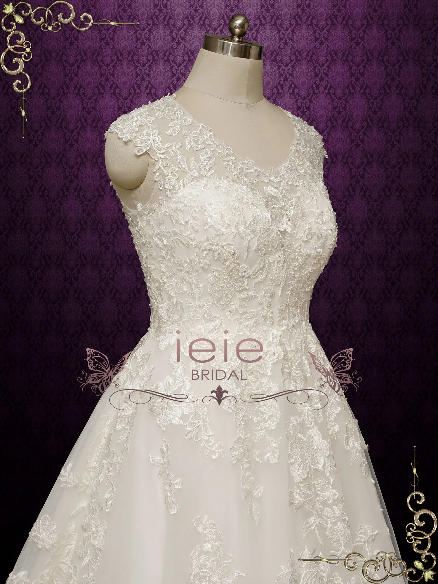 Floral Lace A-Line Wedding Dress KEISHA