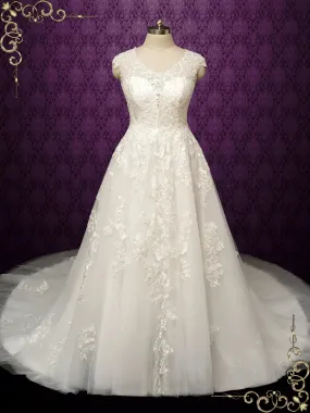 Floral Lace A-Line Wedding Dress KEISHA