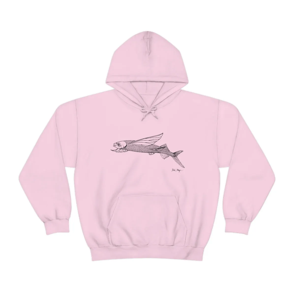 Flying Fish Drawing Warm Hoodie