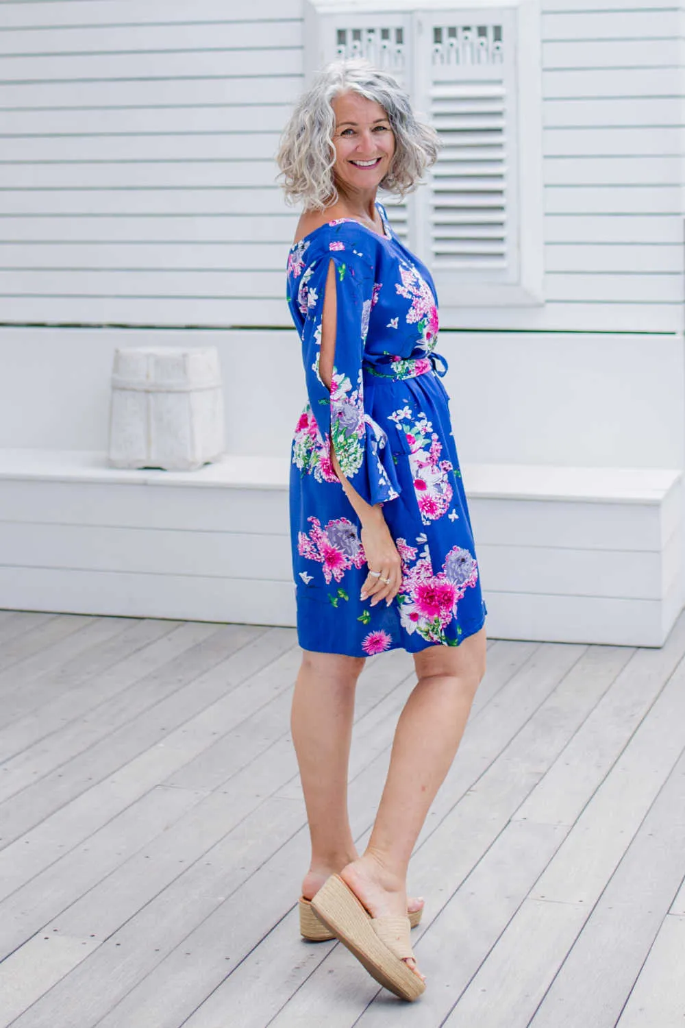 Fresh Florals Summer Dress - Dark Blue