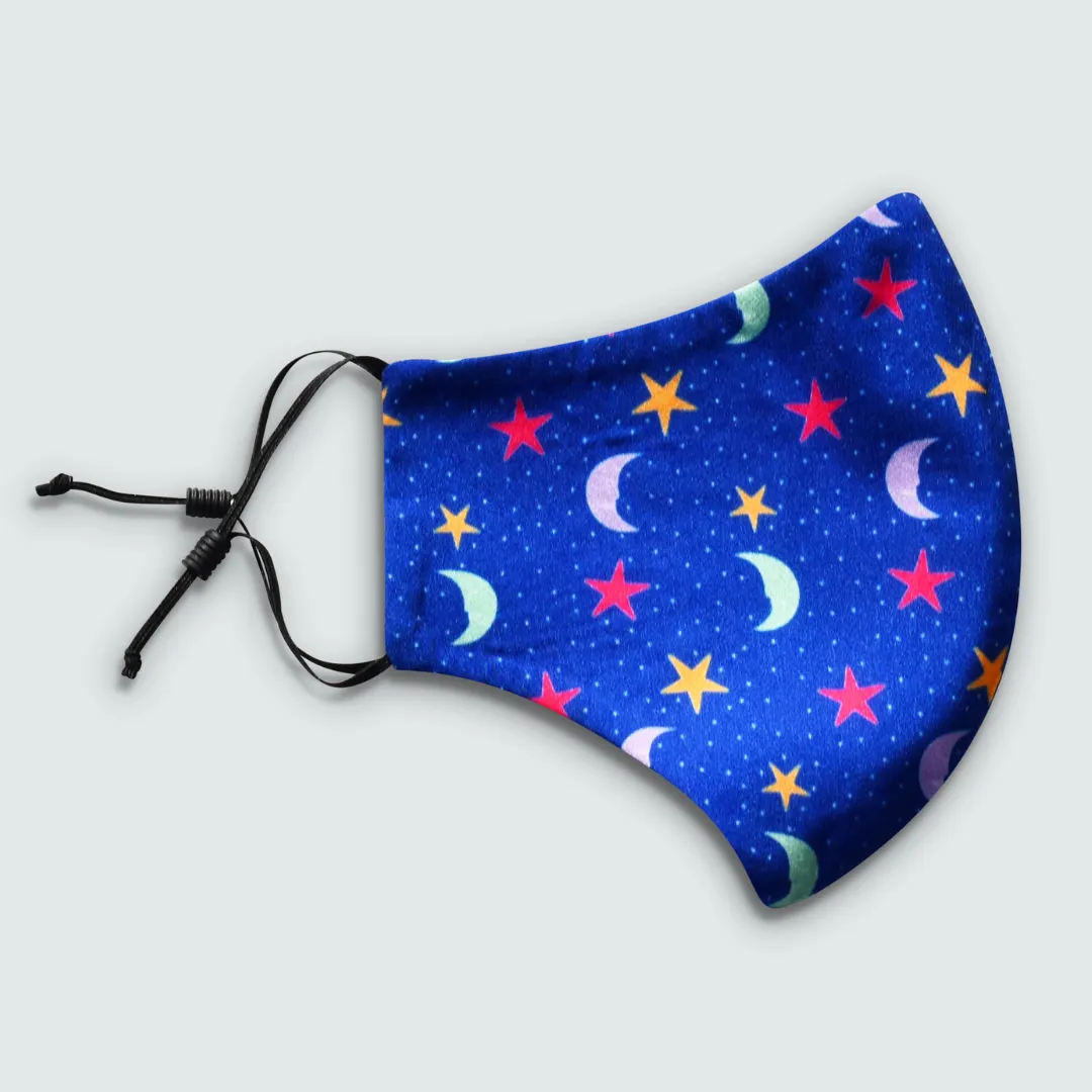 Friendly Moons Print Reversible Face Mask