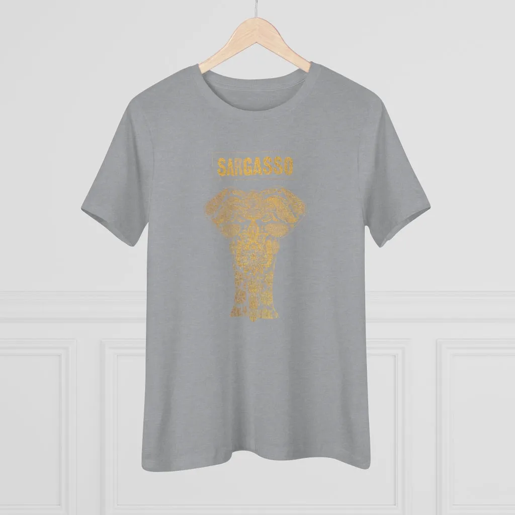 Gold Holistic Elephant, Women's Premium Tee