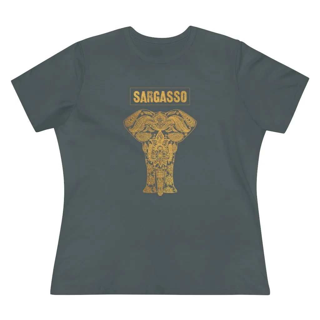 Gold Holistic Elephant, Women's Premium Tee