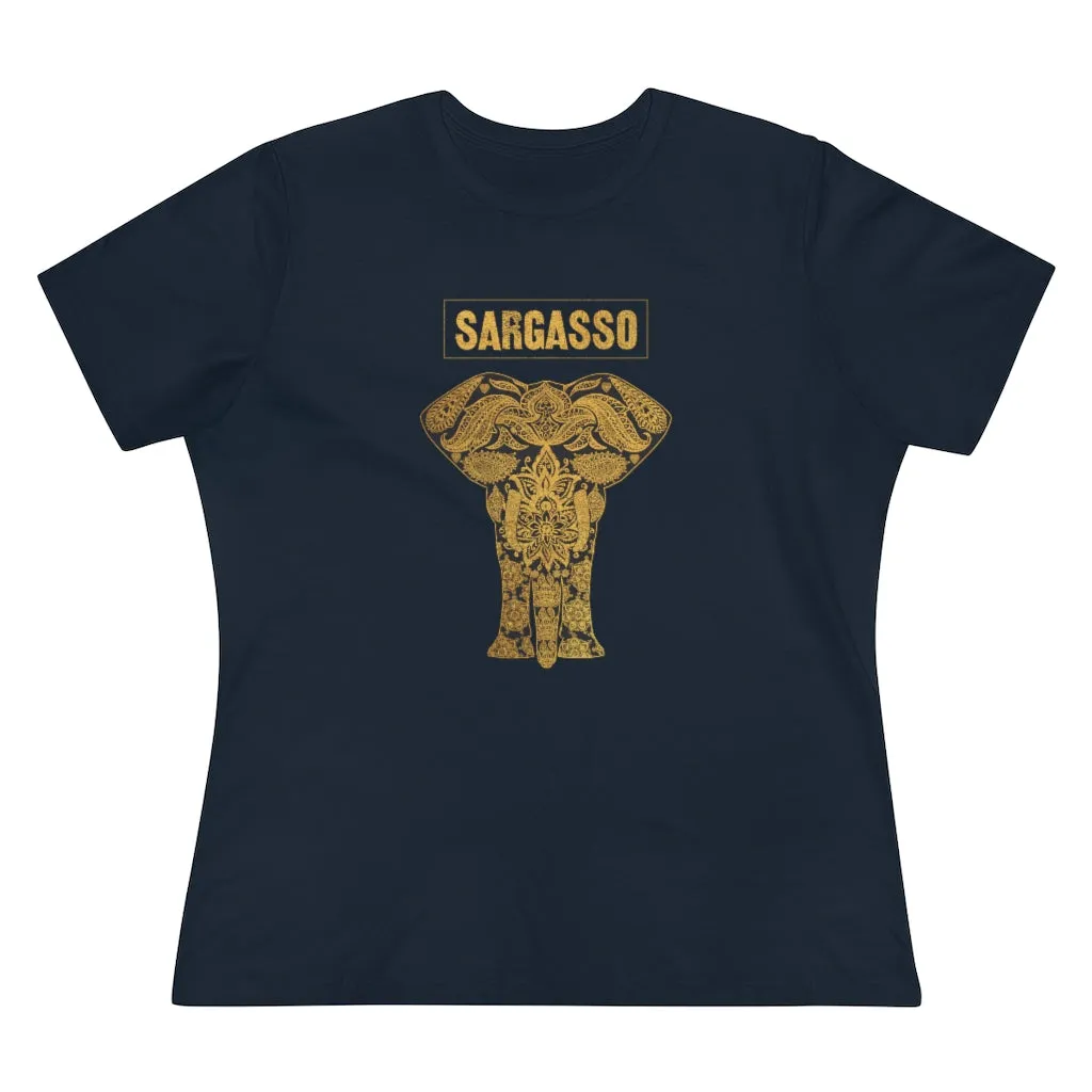 Gold Holistic Elephant, Women's Premium Tee